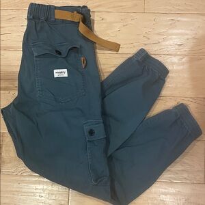 Wonderly Women’s Teal Cargo Pants with Tan Accents